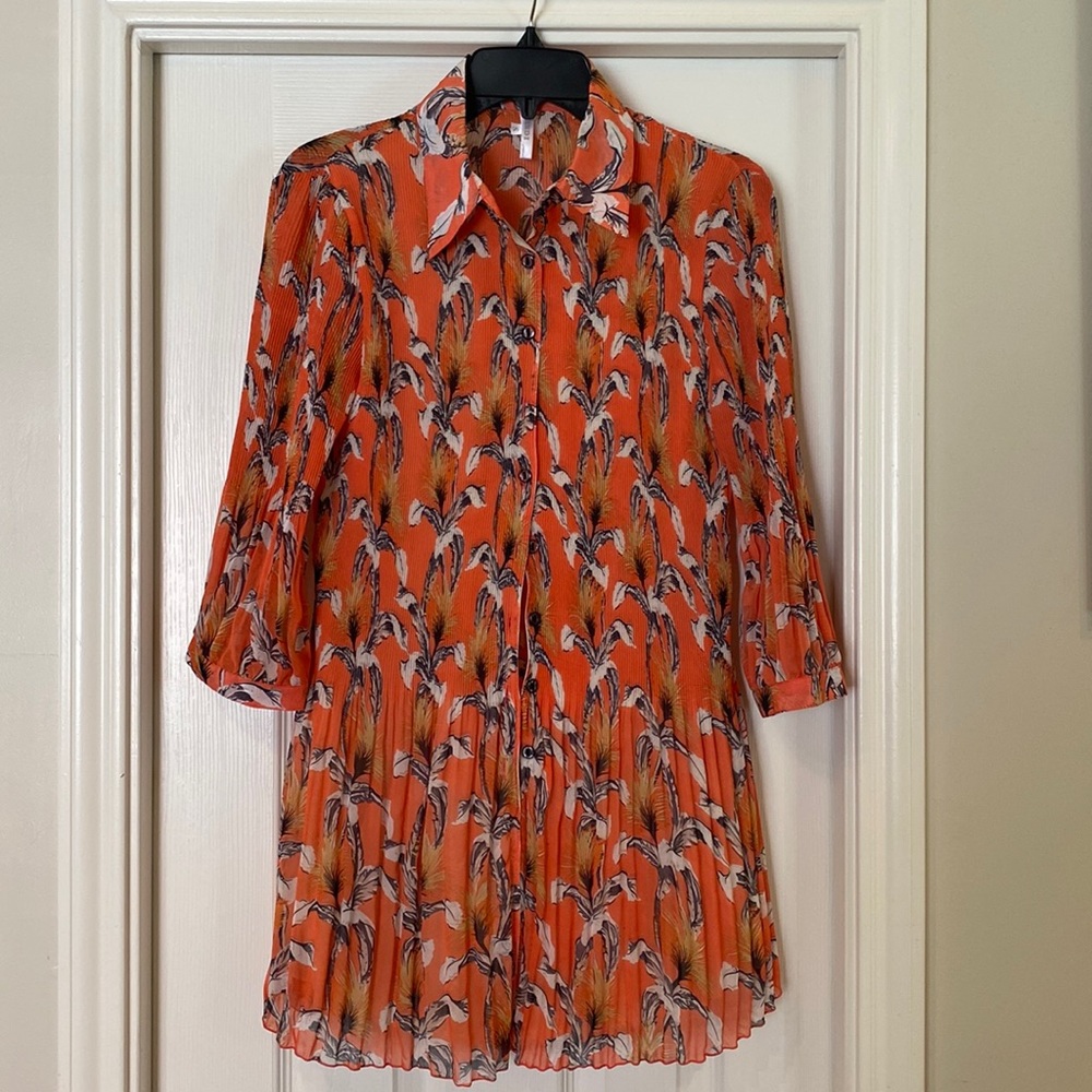 Orange womens dress shirt